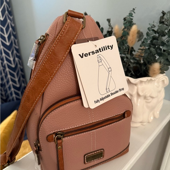 b.o.c. Born Concepts Pink and Brown Vegan Leather Backpack main image 9
